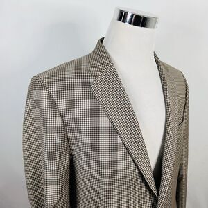 Coppley 42R Sport Coat Loro Piana Four Seasons Wool Beige Plaid Two Button